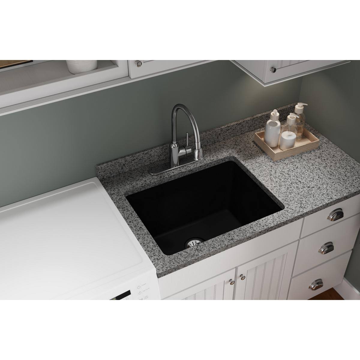 Black Undermount Laundry Sink C42480
