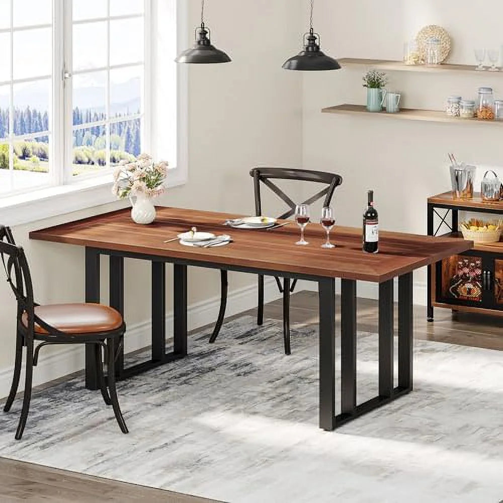 55 inch Rectangular Dining Table with Metal Frame V8981