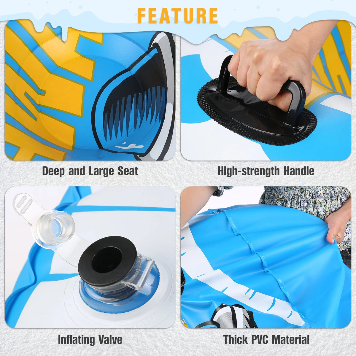 47 Inch Inflatable Pvc Snow Tube Sled I5724
