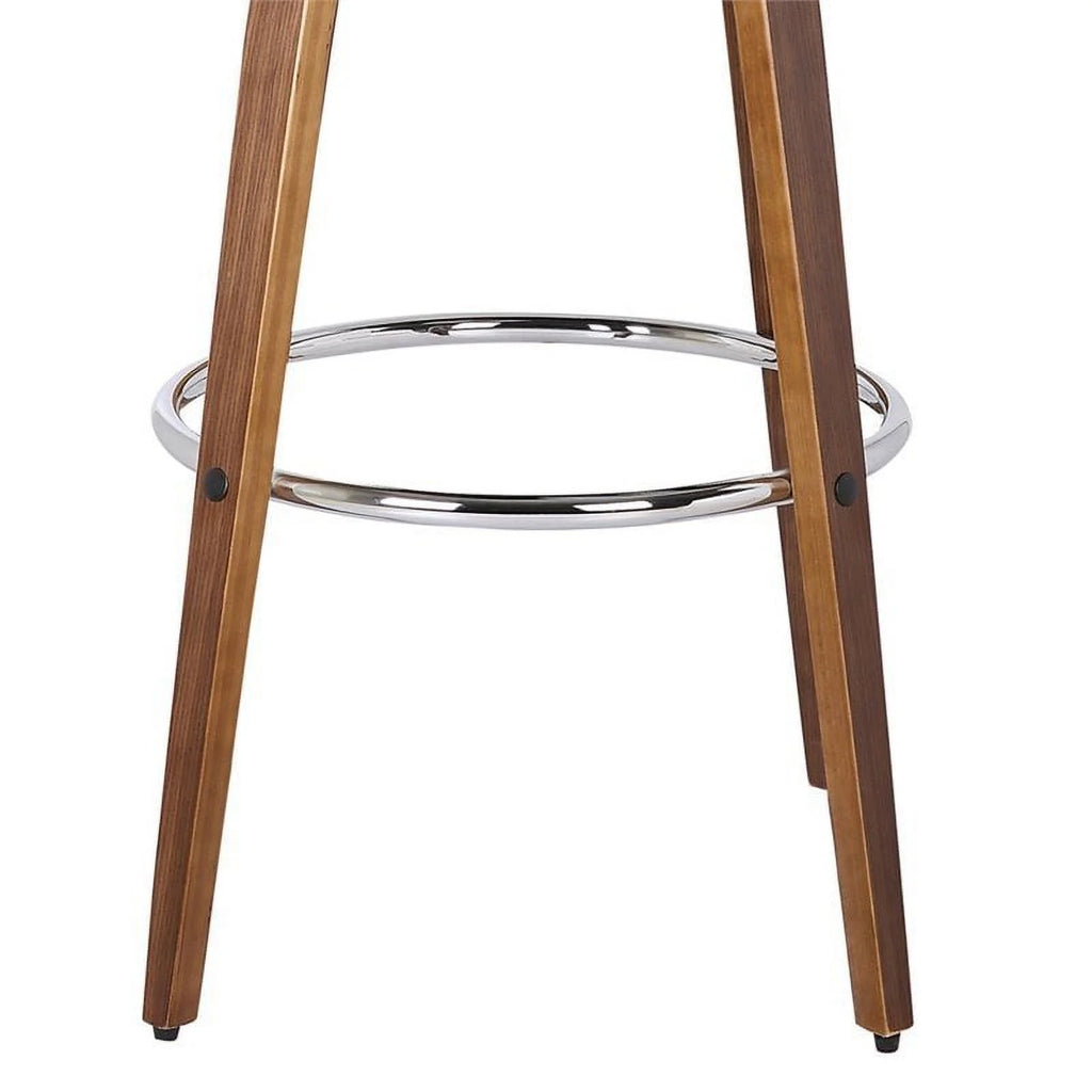 26" Faux Leather Wood Counter Stool in Brown/Walnut M724424