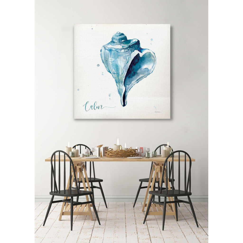Blue Shell Calm Gallery Wrapped Canvas 10x10 H457