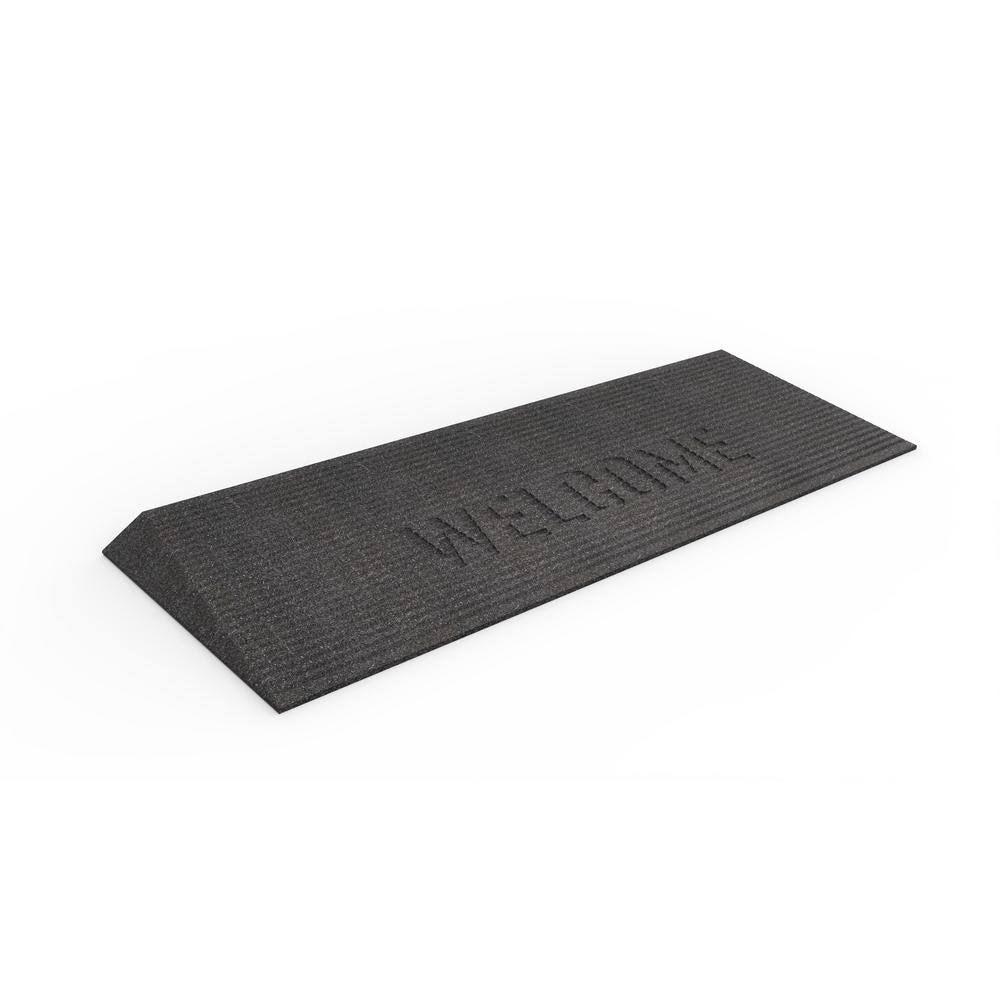 Black Rubber Angled Entry Door Threshold Welcome Mat X10271