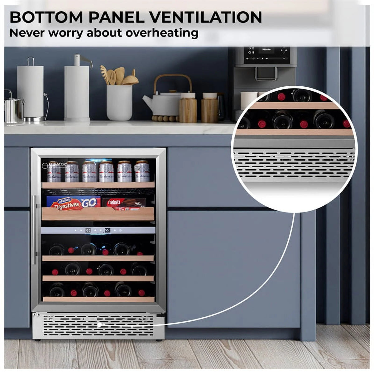 2-Zone Gourmet Center with Wine Bottle Storage H29593