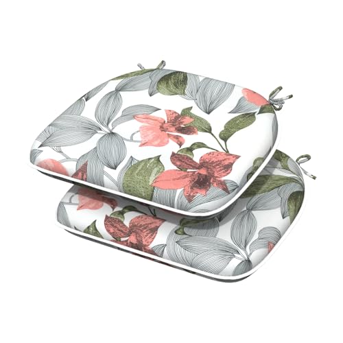 16x17 Inch Flower Blue Set of 4 Chair Cushions J9775