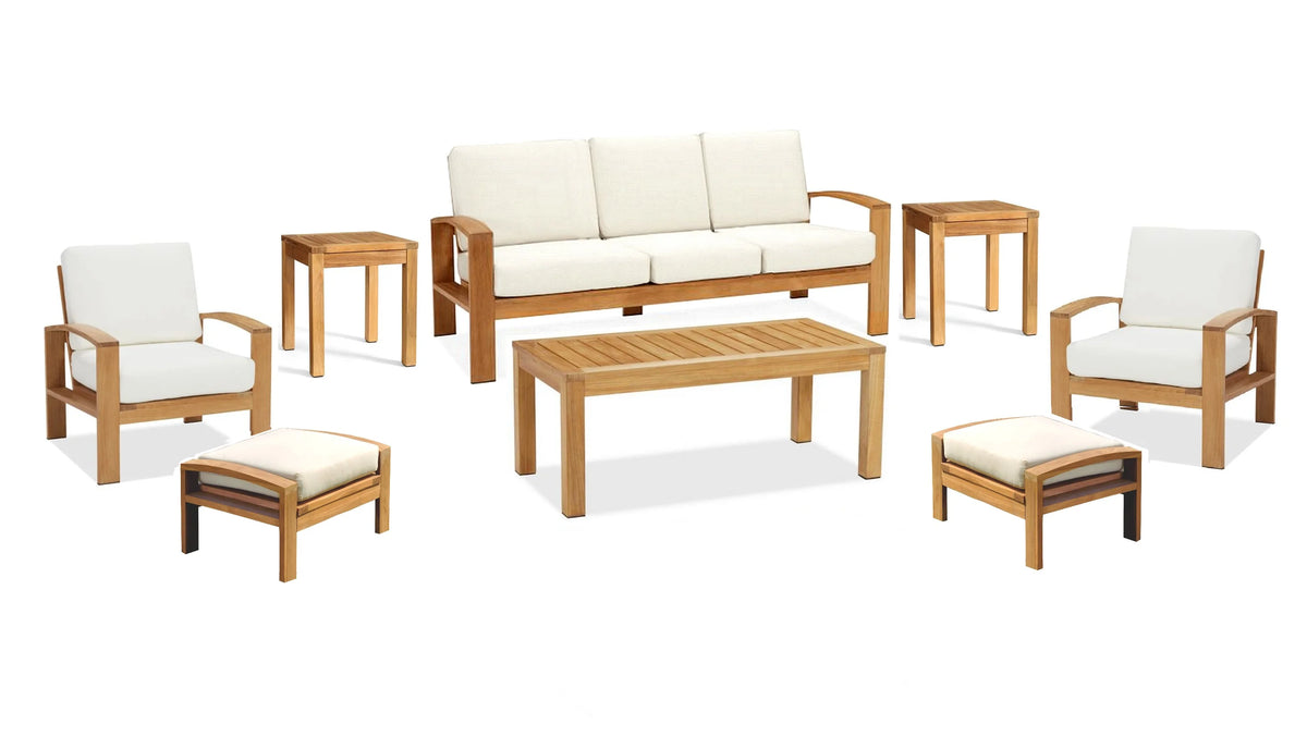 8 Pc Sofa Set with Cushions in Canvas Natural A55155