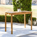 Brown Rectangle Acacia Wood Outdoor High Top Table H9427