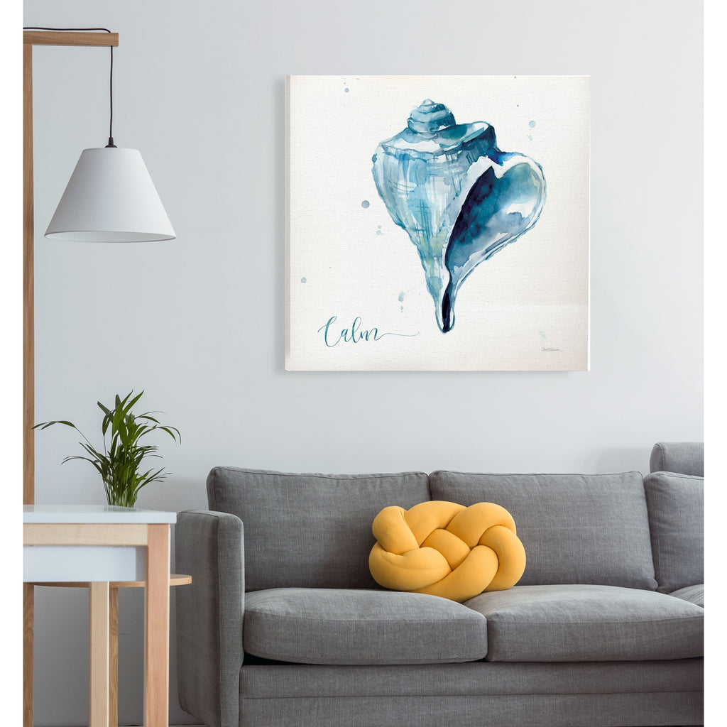 Blue Shell Calm Gallery Wrapped Canvas 10x10 H457