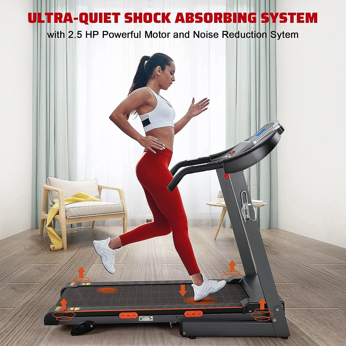 Electric Foldable Treadmill 2.5 HP 3 Levels Incline Y875533