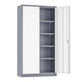 Metal Storage Cabinet with Wheels, 73" with Door and 4 Shelves, Black J948