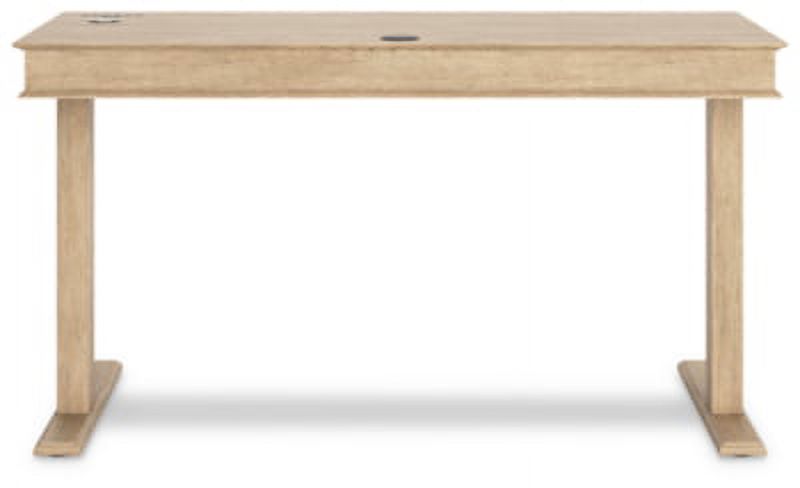 Light Brown Adjustable Height Desk with USB Ports & 2 Drawers P2303