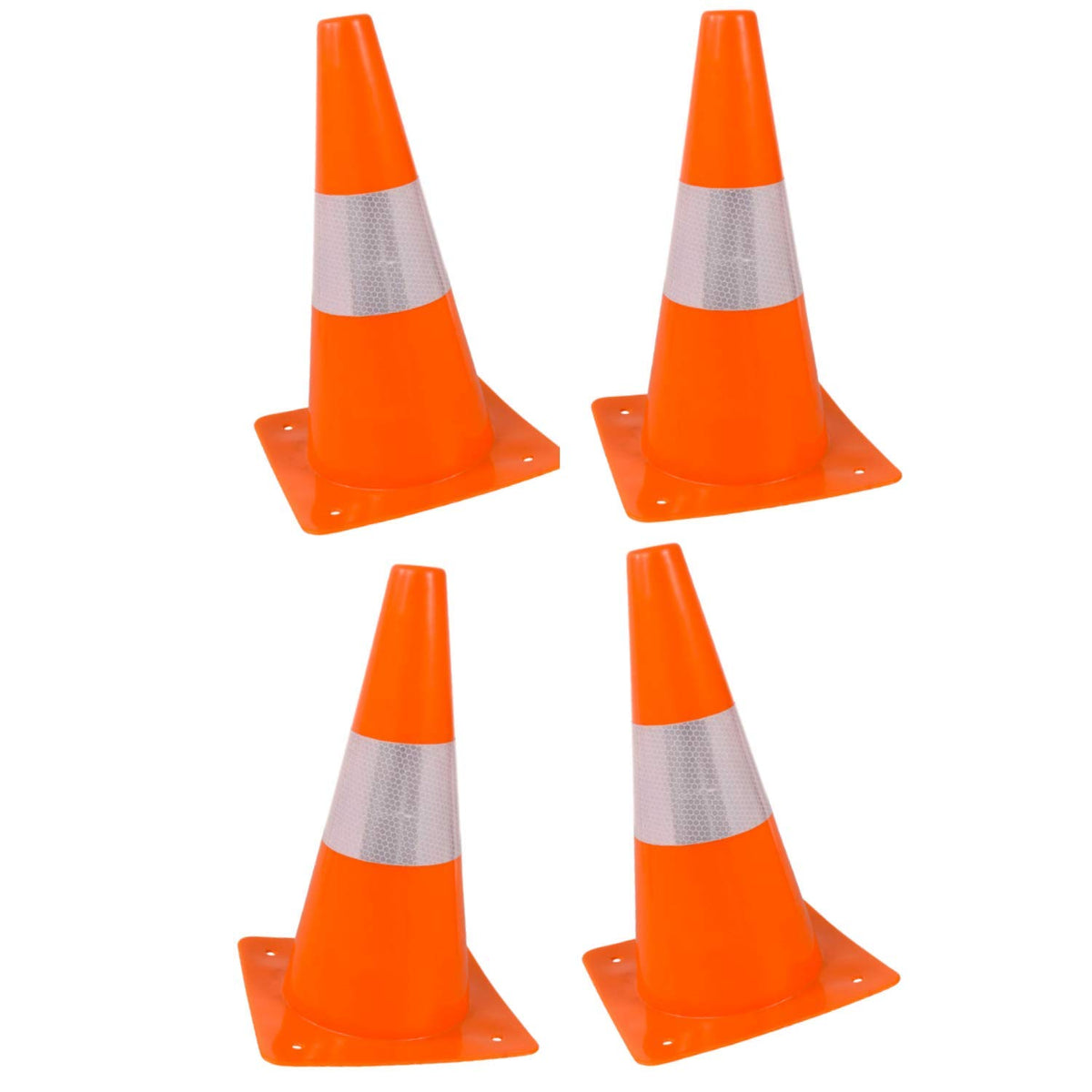 12 Hardware Plastic Safety Cone with Reflective Strip Collar G85808