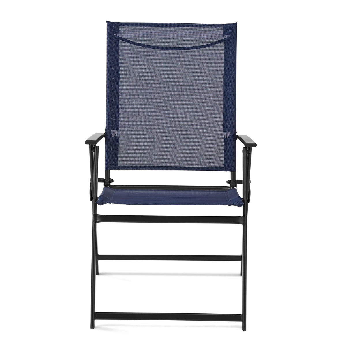 Steel and Sling Folding Outdoor Patio Armchair Set of 2, Teal X3004