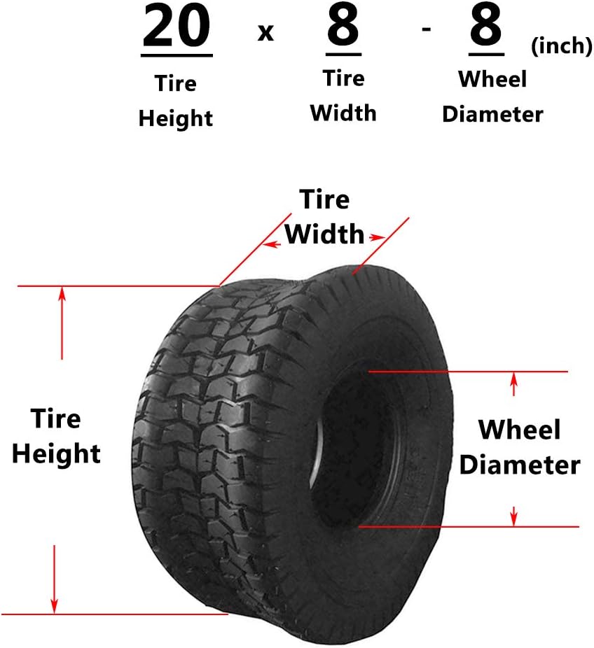 Set of 2 Turf Saver Tires 20x8-8 4PR X1705