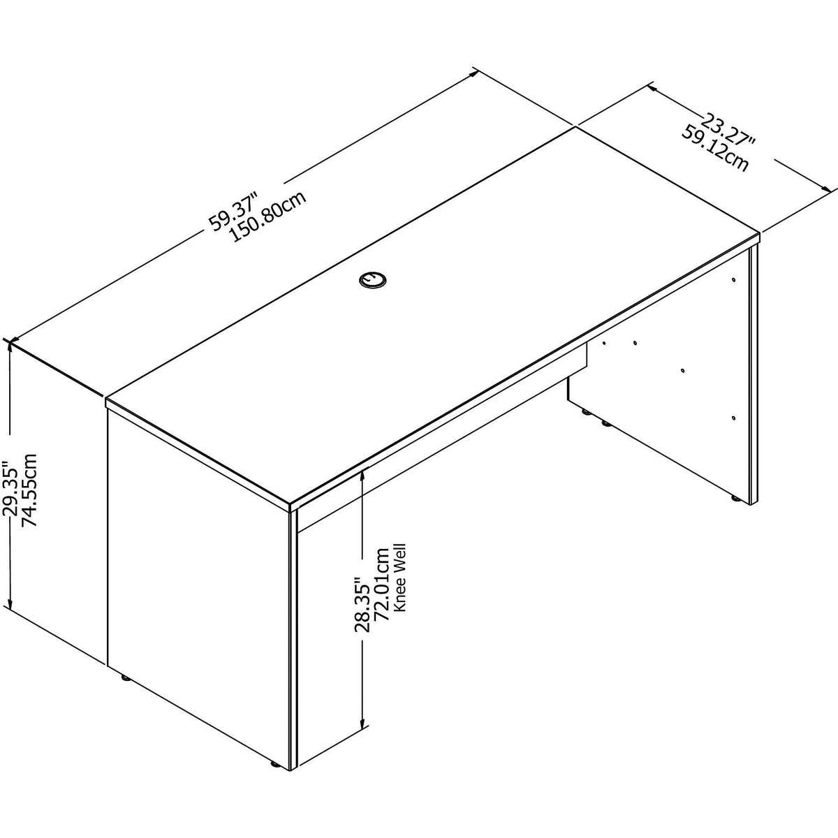Modern Hickory Credenza Desk D559745