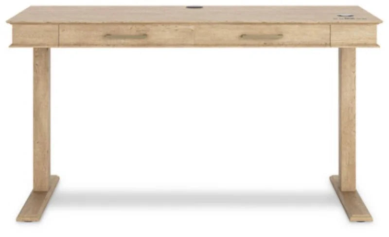 Light Brown Adjustable Height Desk with USB Ports & 2 Drawers P2303