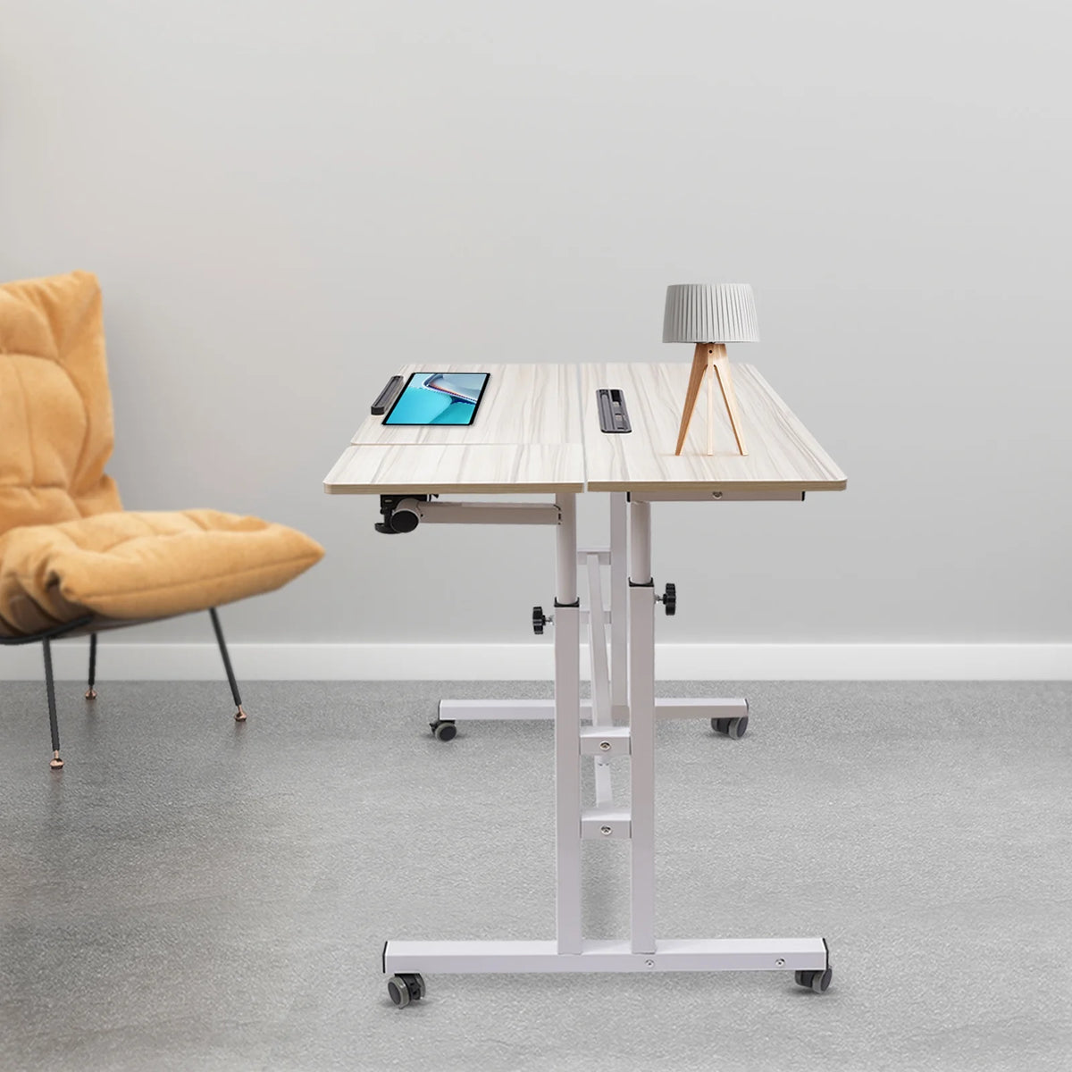 Adjustable Mobile Stand Up Desk with Footrest P125