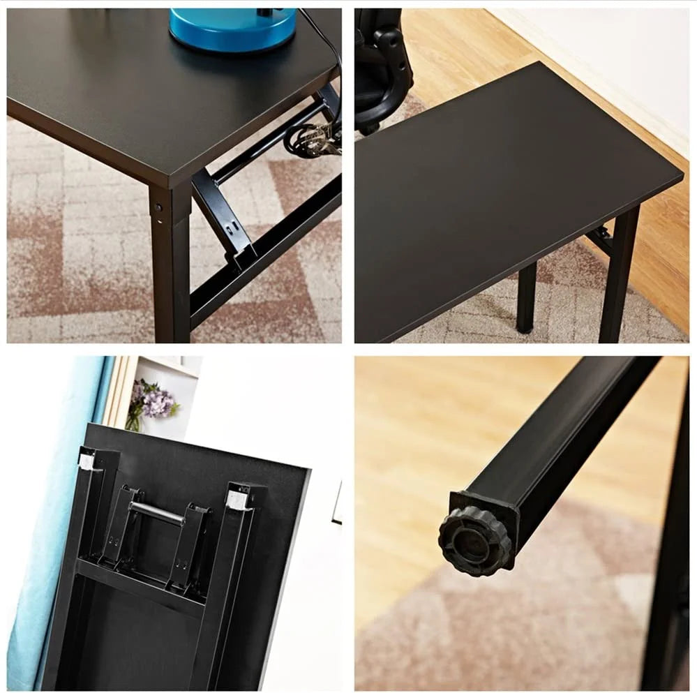 Black L-Shaped Corner Computer Desk S82436