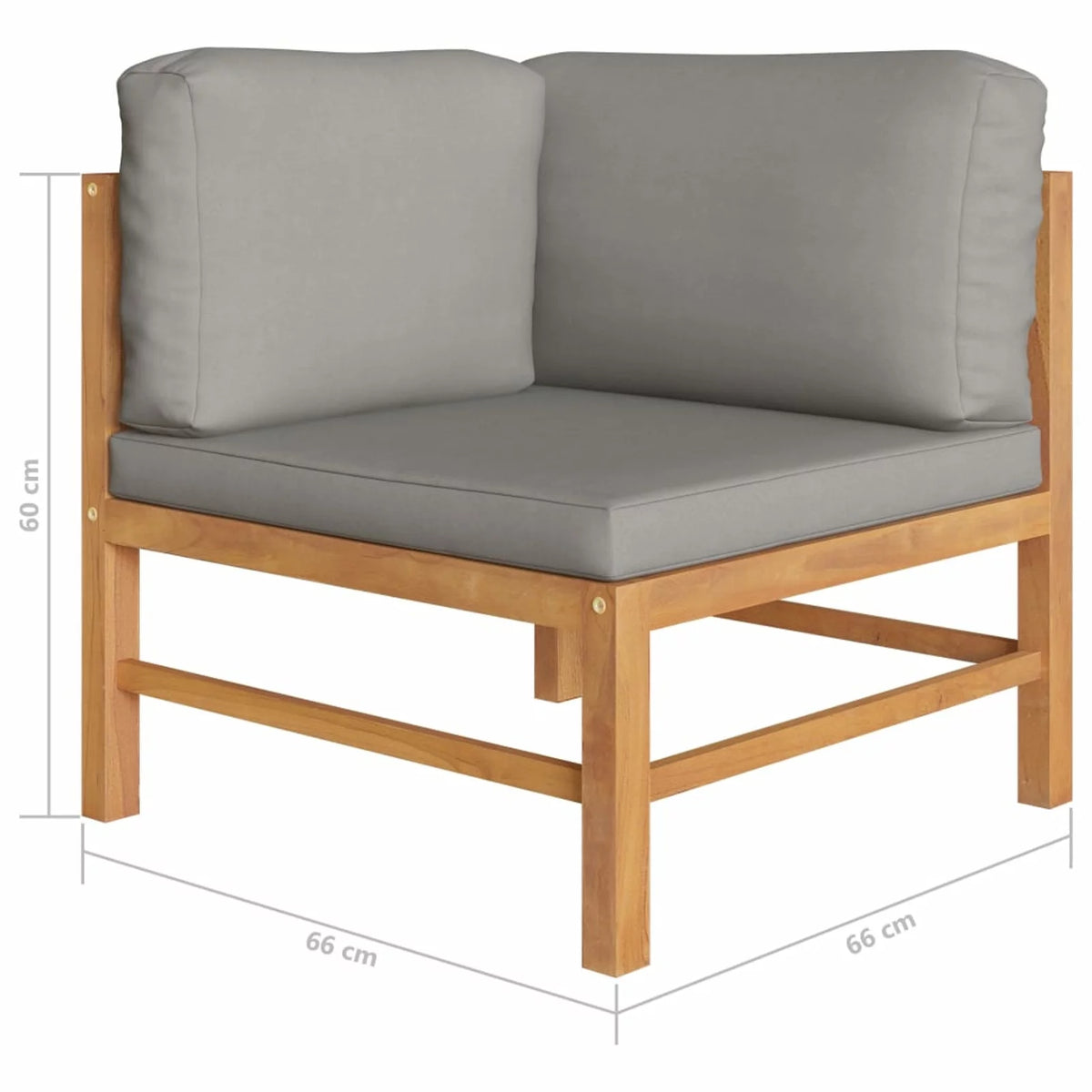 2-Seater Teak Wood Patio Bench with Cushion P2712