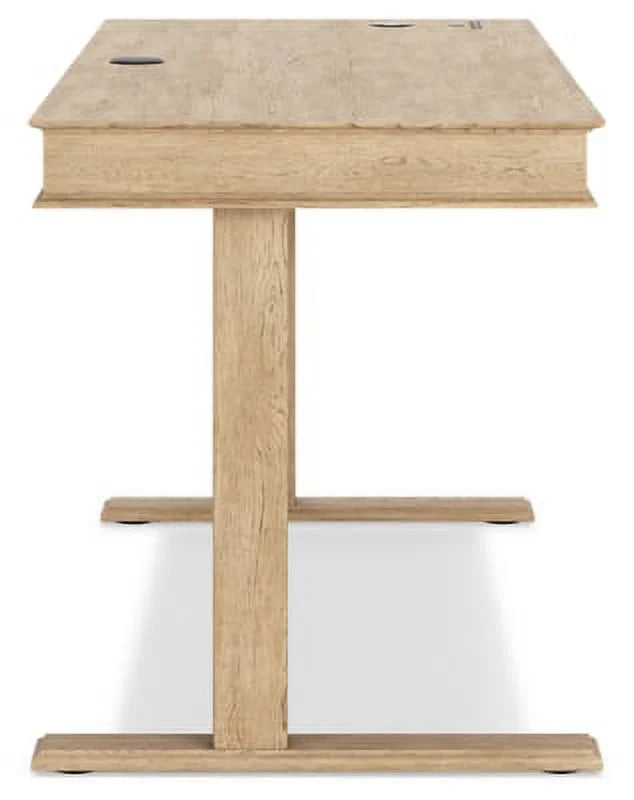 Light Brown Adjustable Height Desk with USB Ports & 2 Drawers P2303