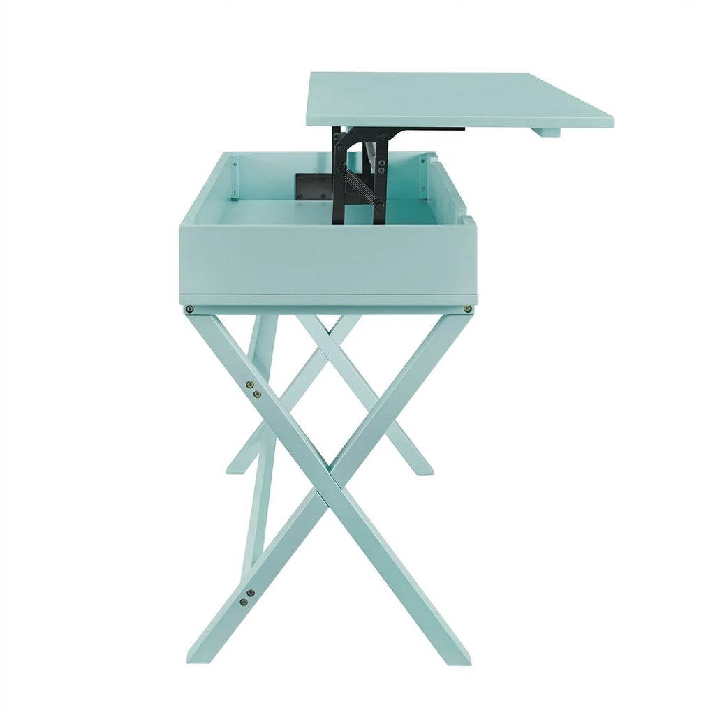 Turquoise Blue Wood Lift Top Desk M78336