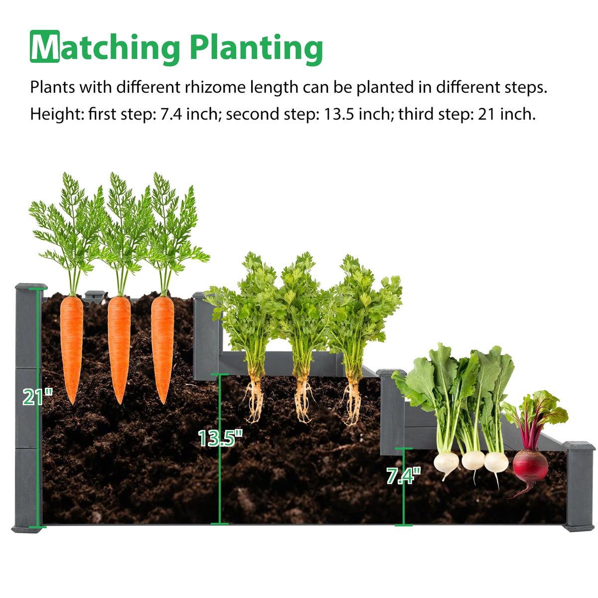 3-Tier Raised Fir Wood Garden Bed Planter T9503