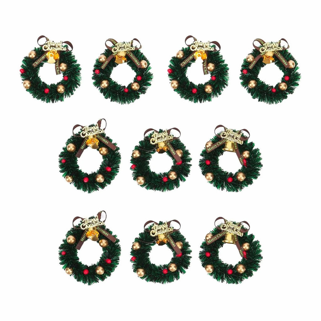 10Pcs Mini Wreaths Dollhouse Decorations P858