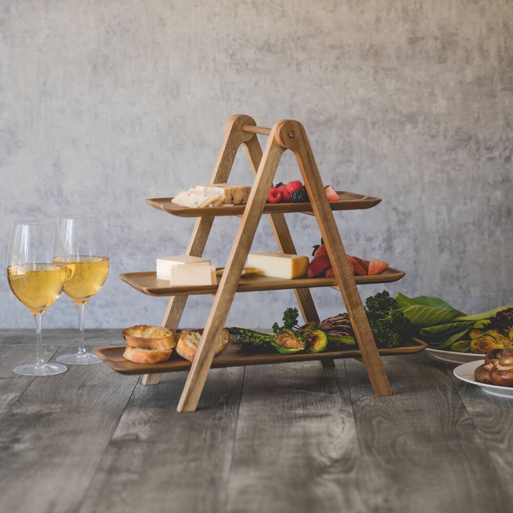 3 Tiered Acacia Wood Serving Station K5195