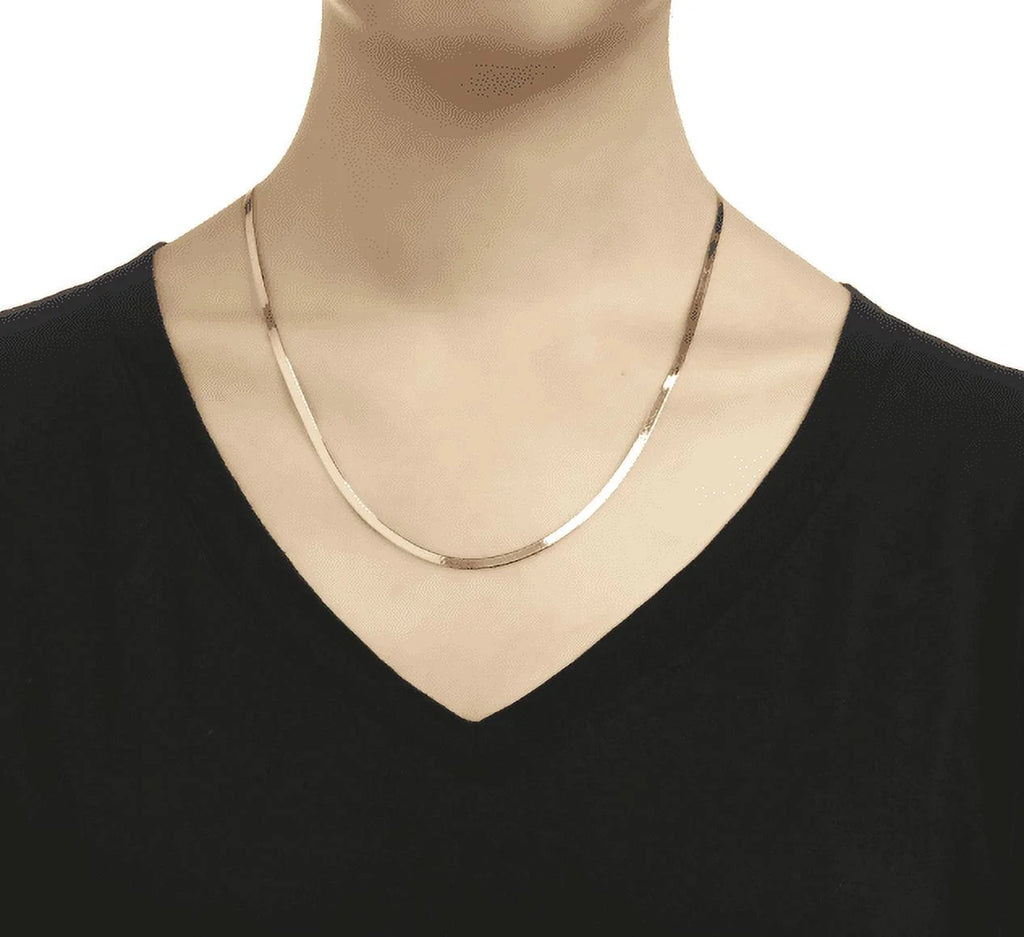 Sterling Silver Herringbone Chain Necklace 3MM, 16-24 inch X7419
