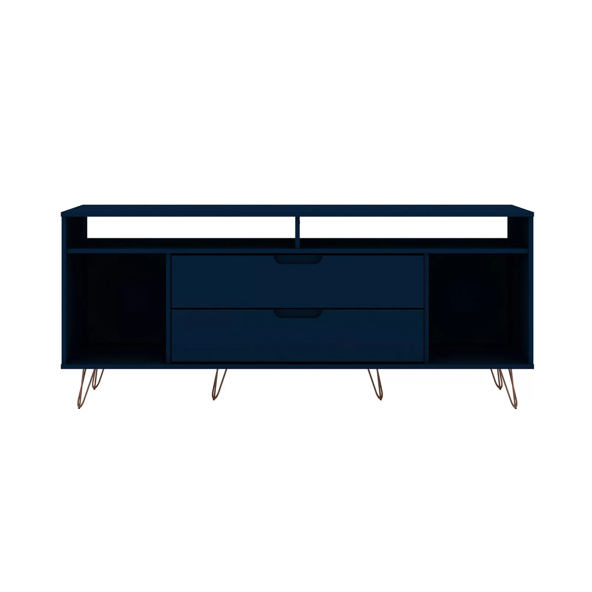 Wood TV Stand for TVs up to 60" in Midnight Blue N3653