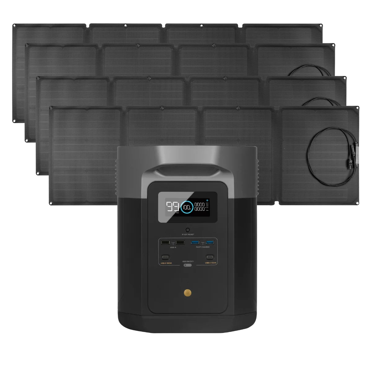 Portable Power Station and 4 x Portable Solar Panel U5058