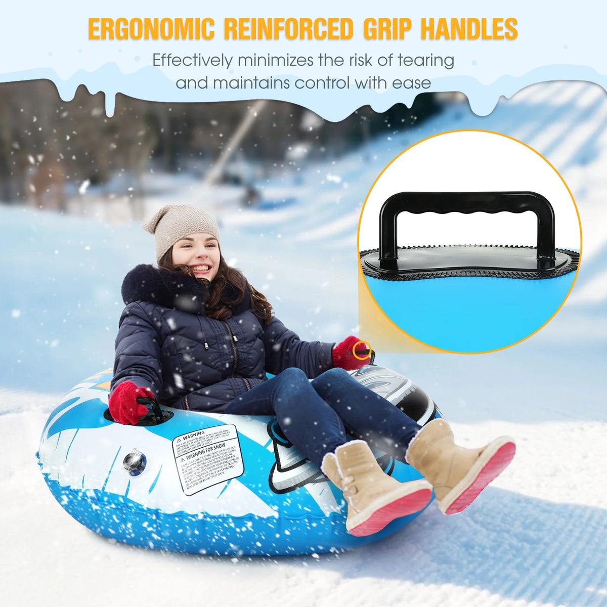 47 Inch Inflatable Pvc Snow Tube Sled I5724