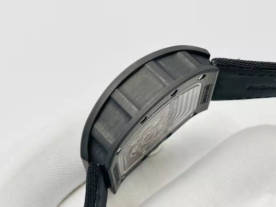 Skeleton Dial Black Bezel Black Canvas Strap L608483