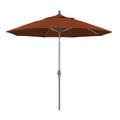 9 ft. Grey Aluminum Market Patio Umbrella with Collar Tilt Crank Lift J844