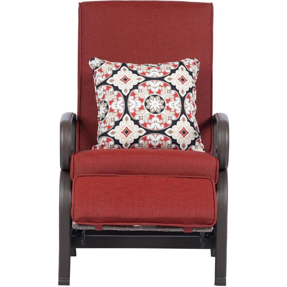 Brown/Red Wicker Adjustable Recliner O3082