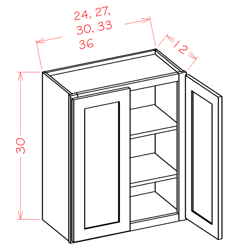 White 2 Doors 2 Shelves Wall Cabinet High-Density Fiberboard R1453