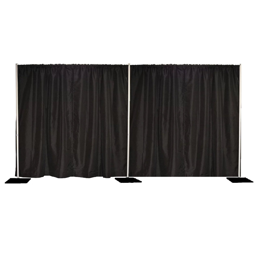 8'x20' Pipe and Drape Backdrop Kit with Black Drape Fabric B29917