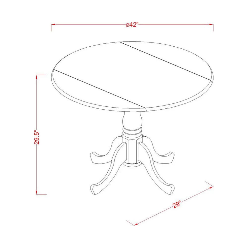 5 Piece Wood Dining Set with Leather Seat G457707