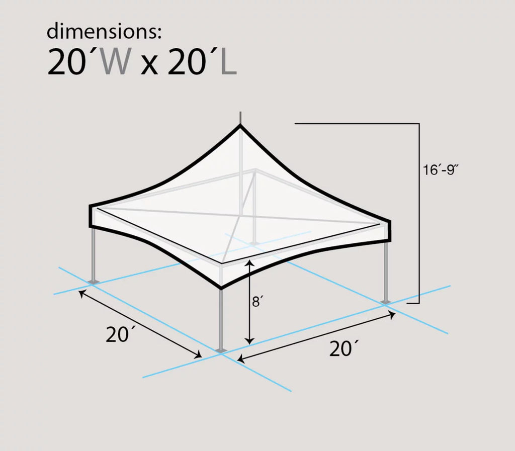 White 20 ft x 20 ft Outdoor Canopy Tent T802595
