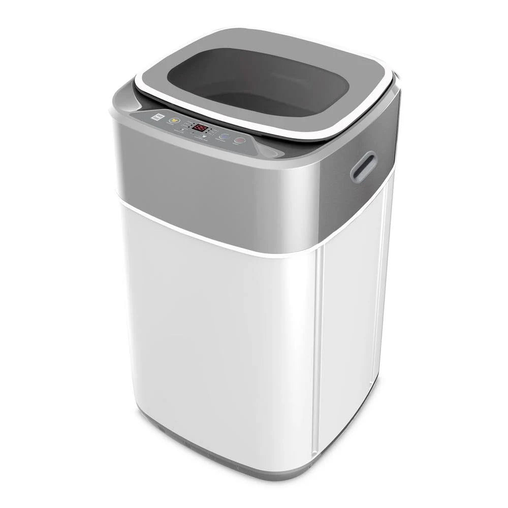 Grey Compact Top Loading Washing Machine with Stainless Steel Drum P4729