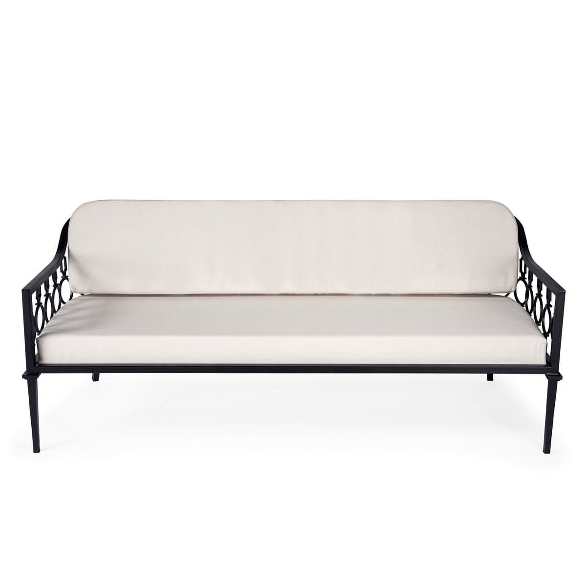 Black Iron Upholstered Outdoor Sofa I7981