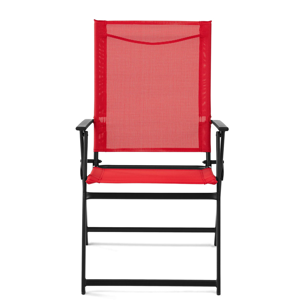 Steel and Sling Folding Outdoor Patio Armchair Set of 2, Teal X3004