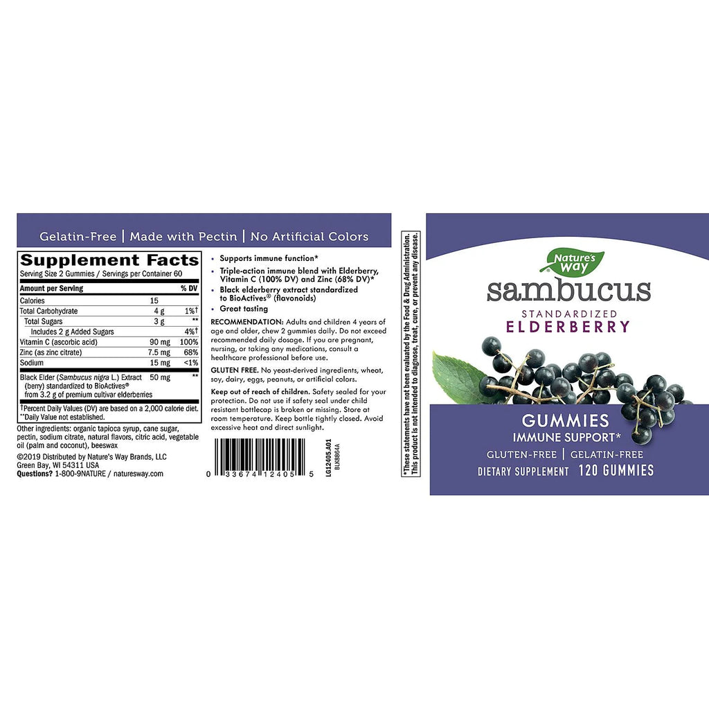 Elderberry Herbal Gummies, Gluten Free (120 Count) T216