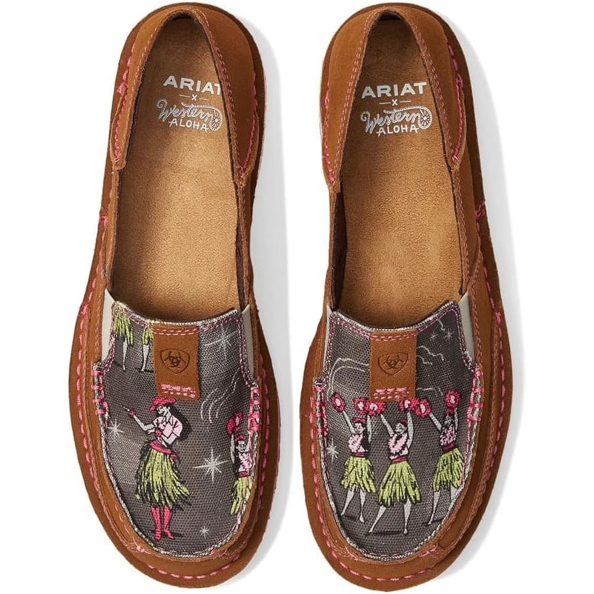 Women's Cruiser Western Aloha Boat Shoe, Nutty Bean/Hula Print, 10 10 NUTTY BEAN U996