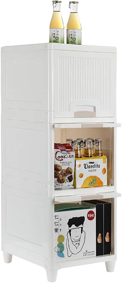 3-Tire Storage Cabinet with 2 Drawers, Pack of 2 R241465