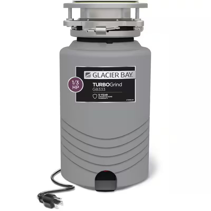 1/3 hp Continuous Feed Garbage Disposal with Power Cord E86806