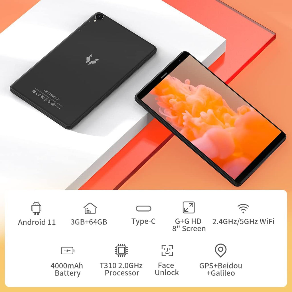 8 inch Android 11 Tablet, 3GB RAM 64GB ROM, 800 * 1280 HD Display R93718
