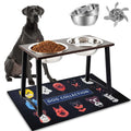 Elevated Dog Bowls with 2 Stainless Steel Bowls and Slow Feeder O153