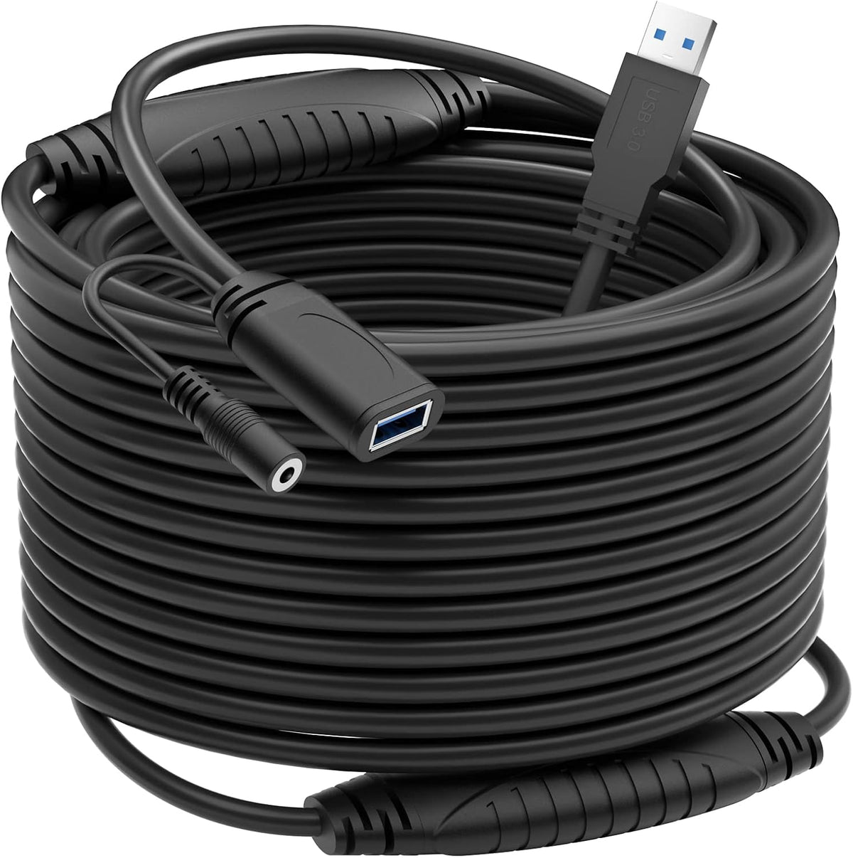 50 Feet Active USB 3.0 Male to Female Extension Cable with Power Adapter R1928