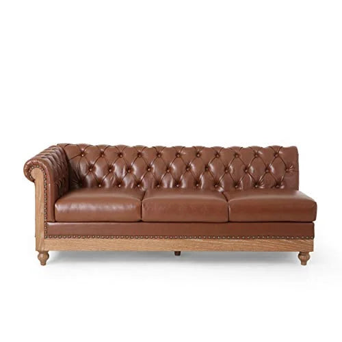 Cognac Brown Natural Sectional U33312