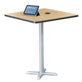 Black Laminate Top Bar Height Square Table with Power R153945